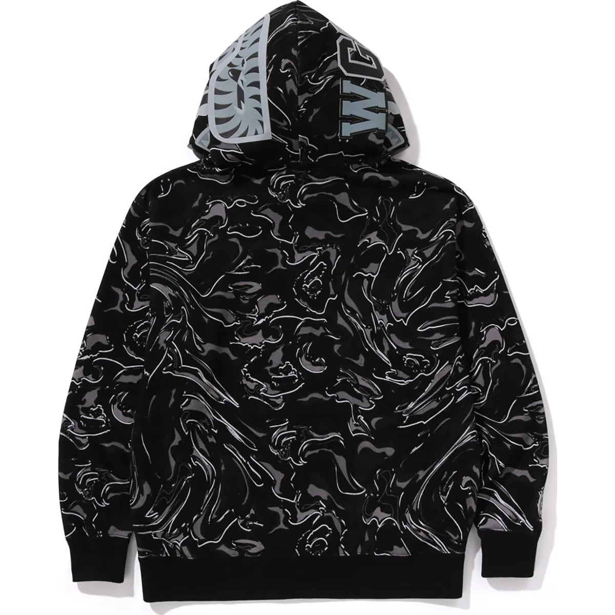 MARBLING CAMO SHARK RELAXED FIT FULL ZIP HOODIE