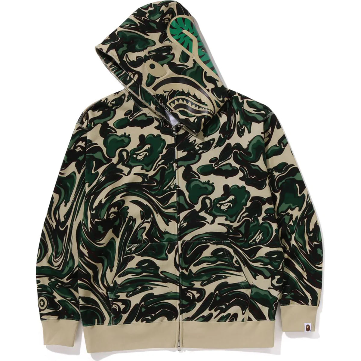 MARBLING CAMO SHARK RELAXED FIT FULL ZIP HOODIE