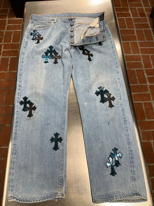 Jelly Patch Chrome Heart Jeans