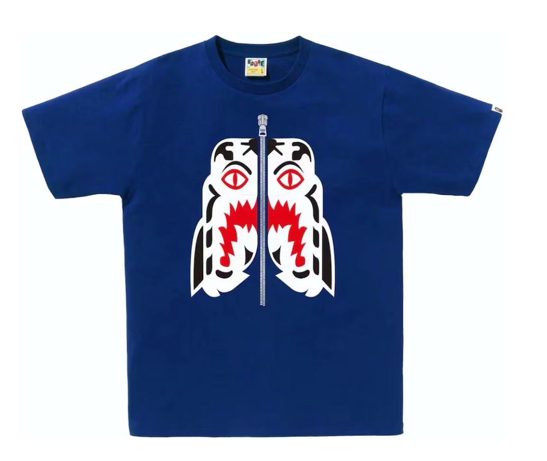 BAPE White Tiger Tee Blue