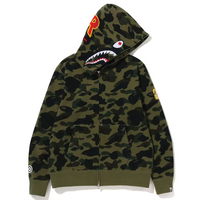 Bape Shark Green/Green Ponr Zip-Up Hoodie