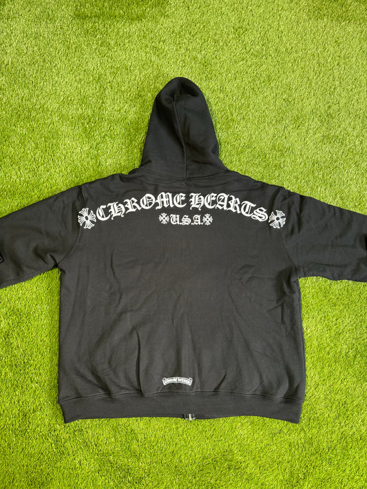 Chrome Hearts Shoulder Logo Zip Up Black